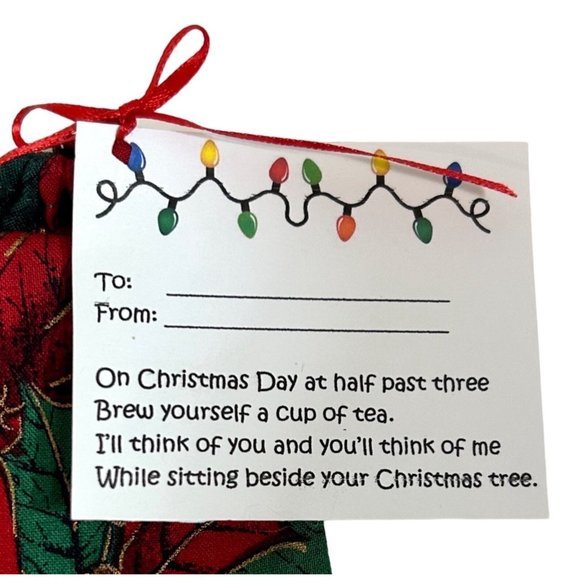 Handcrafted Christmas Fabric Gift Bags with Gift Tags - Picture 3 of 5